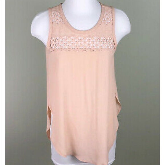 Astr | Blush Crocheted Inset Tank Top | Sm - Picture 4 of 10